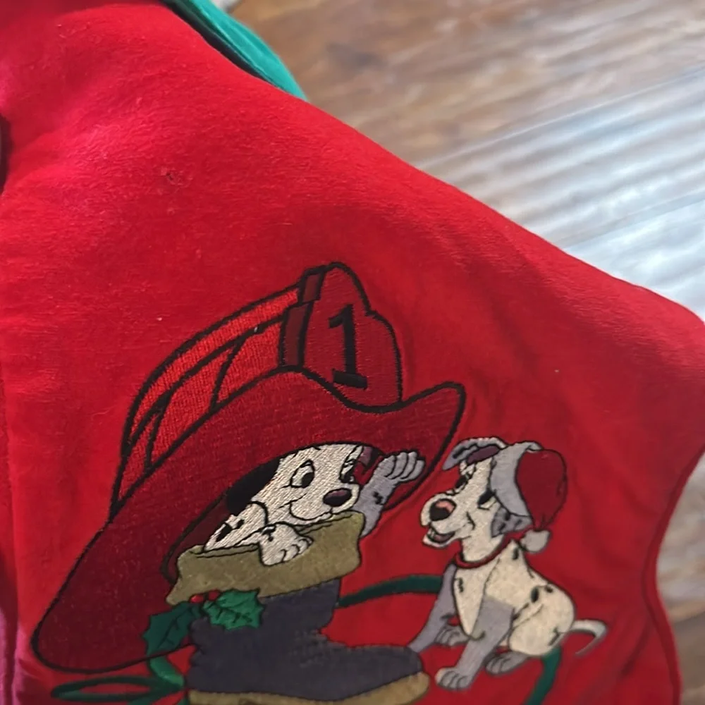 Rare Vintage Disney 101 Dalmatians Firefighter Christmas Stocking